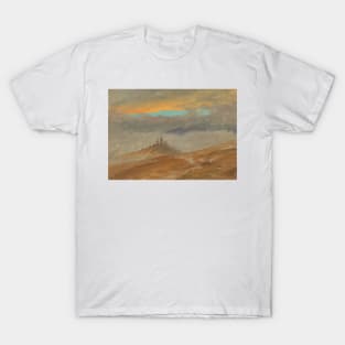 Winter Landscape, View of Zuarry Hill, Twilight by Frederic Edwin Church T-Shirt